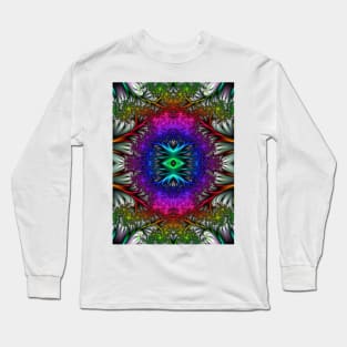 Pineal Palace, Psychedelic Fractal Pattern Long Sleeve T-Shirt